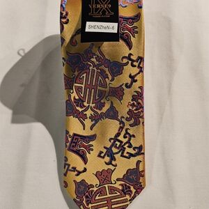 Gold and Blue Intricate Men's Tie
